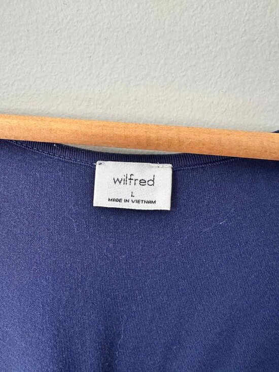 Wilfred Midi Dress in Classic Navy, Size Large - Picture 4 of 4